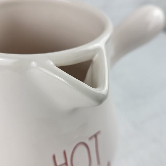Rae Dunn By Magenta Hot Cocoa Ceramic Hot Chocolate Pouring Pot Red Lettering - Picture 4 of 9